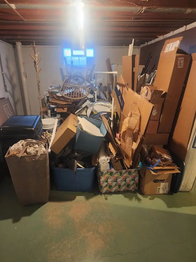 Roll-off dumpster container at job site for 15 Yard Dumpster Rental in New Garden